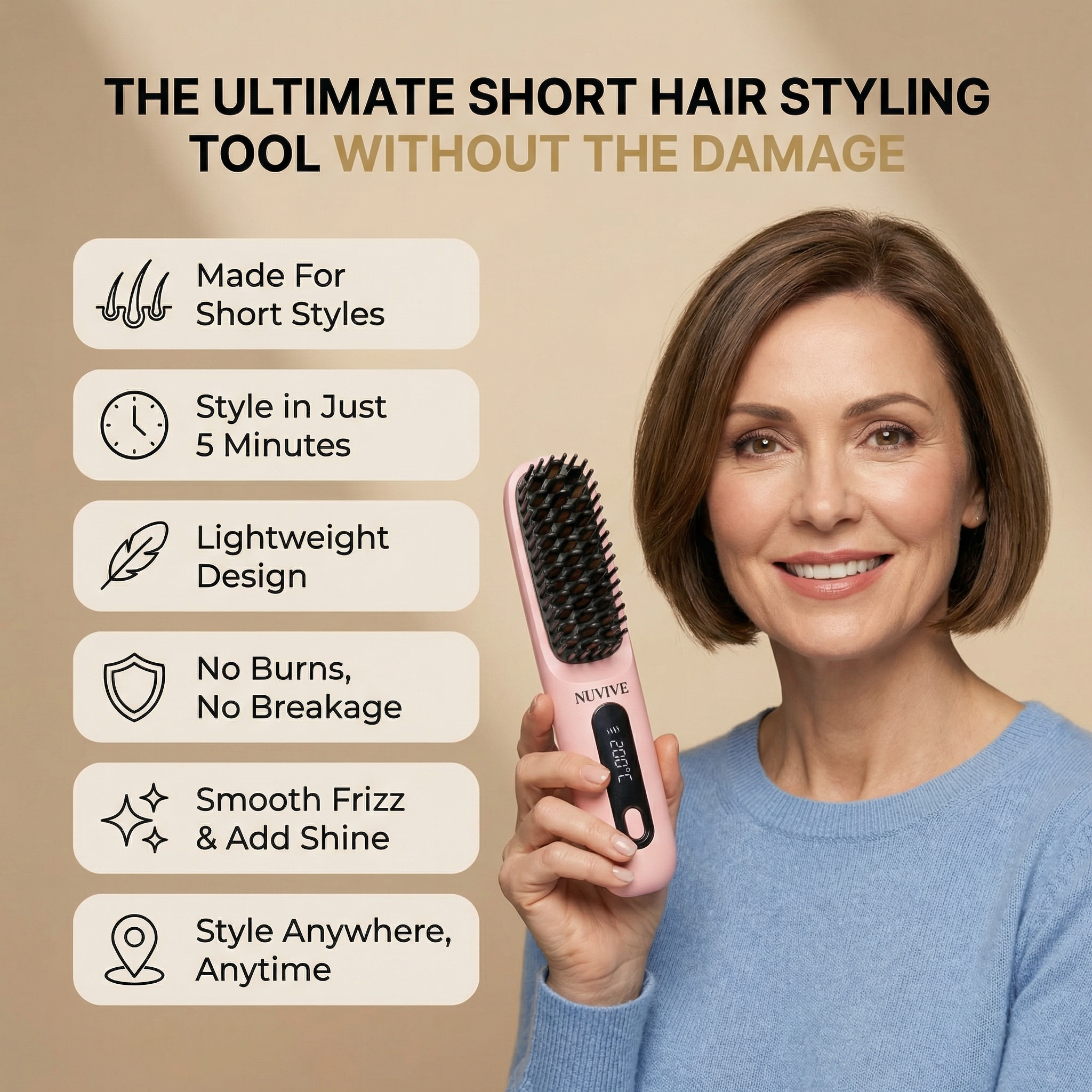 Nuvive Wave |  Wireless Heated Brush