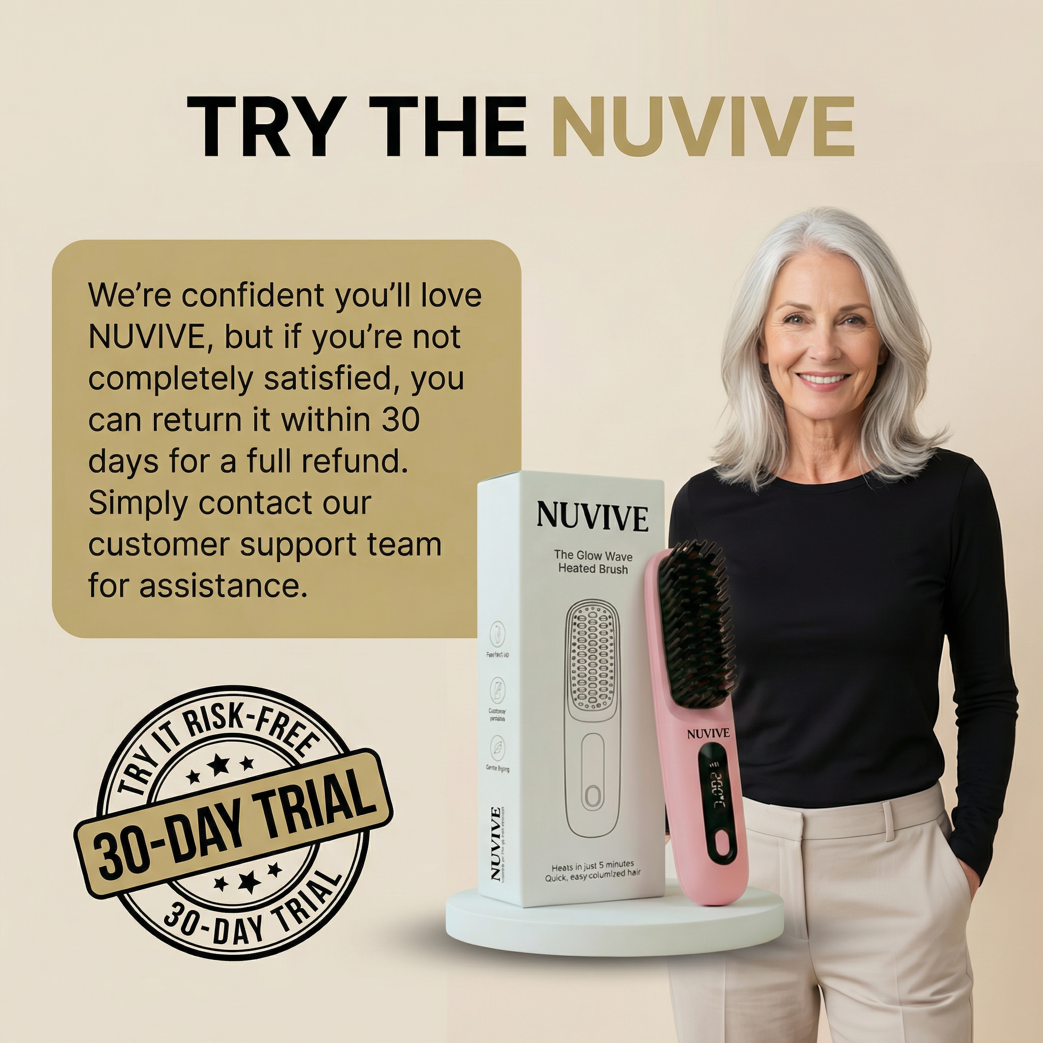Nuvive Wave |  Wireless Heated Brush